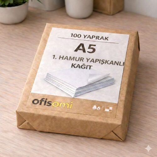 Ofisomi 1. Hamur Yapışkanlı Sticker Kağıt A5 Mat 90Gr/m² 100 Adet/Paket - OFİSOMİ