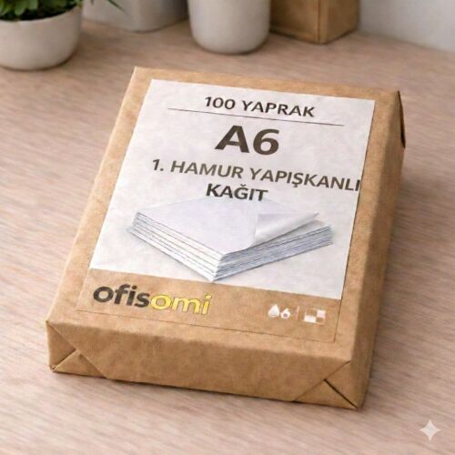 Ofisomi 1. Hamur Yapışkanlı Sticker Kağıt A6 Mat 90Gr/m² 100 Adet/Paket - OFİSOMİ
