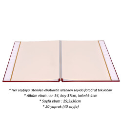 20 Yaprak Yapışkanlı Fotoğraf Albümü - 34x37cm - 2