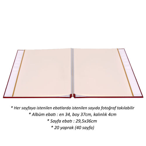 20 Yaprak Yapışkanlı Fotoğraf Albümü - 34x37cm - 2