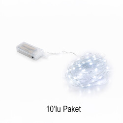 3 Metre Pilli Beyaz Peri Led - 10'lu Paket - 1
