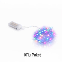 3 Metre Pilli Renkli Peri Led - 10'lu Paket - 1