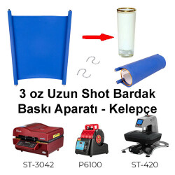 3 oz Uzun Shot (Tekila ) Bardağı Baskı Aparatı - P6100 Uyumlu - 1