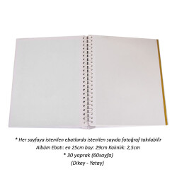 30 Yaprak Yapışkanlı Pencereli Wedding Fotoğraf Albümü - 25x29cm - 1