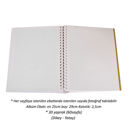30 Yaprak Yapışkanlı Pencereli Wedding Fotoğraf Albümü - 25x29cm - OFİSOMİ-T