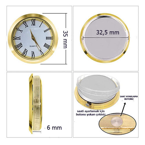 35 mm Geçme Saat - Altın - OFİSOMİ-S (1)