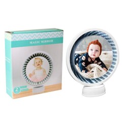 3D Led Işıklı Sihirli Aynalı Yuvarlak Fotoğraf Çerçevesi - 2