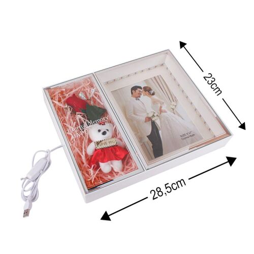 3D LED'li Ayıcık Fotoğraf Çerçevesi - 6