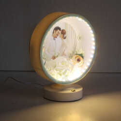 3D LED'li Çiçek Arajmanlı Fotoğraflı Abajur - 2