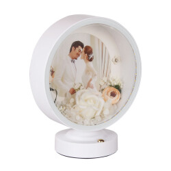 3D LED'li Çiçek Arajmanlı Fotoğraflı Abajur - 7