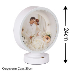 3D LED'li Çiçek Arajmanlı Fotoğraflı Abajur - 8