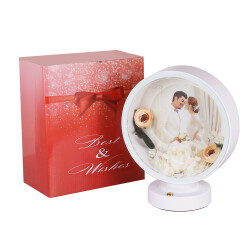 3D LED'li Çiçek Arajmanlı Fotoğraflı Abajur - 9