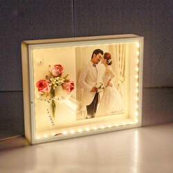 3D LED'li Çiçek Buketi Fotoğraf Çerçevesi - 7