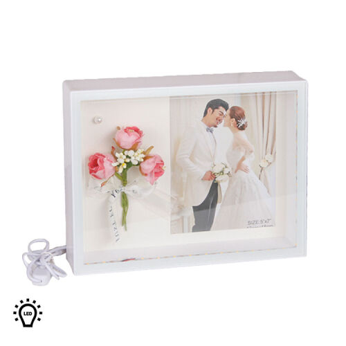 3D LED'li Çiçek Buketi Fotoğraf Çerçevesi - 1