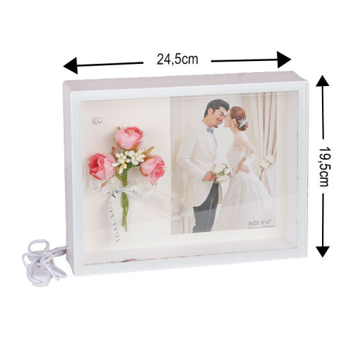 3D LED'li Çiçek Buketi Fotoğraf Çerçevesi - 5