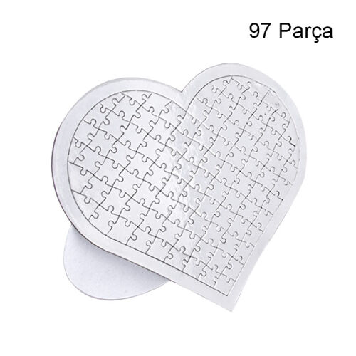 5'li Paket Süblimasyon Kalp Puzzle A3 - 97 Parça - OFİSOMİ-T