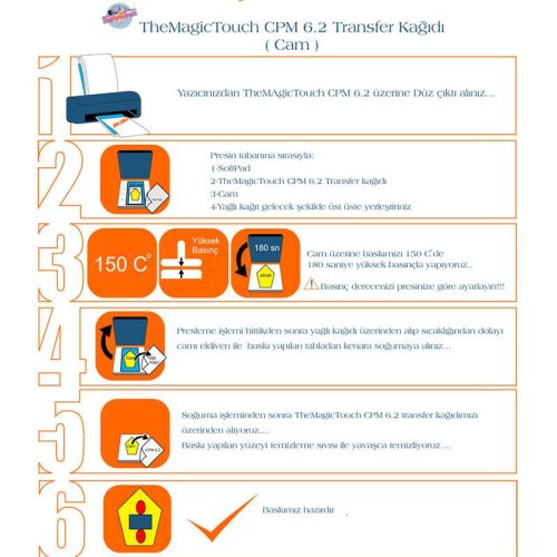 Magictouch CPM 6.2 Lazer Sert Zemin Transfer Kağıdı A3 (1 adet) - 4