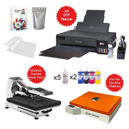 A3 Profesyonel Modifiyeli DTF Tekstil Baskı Makine Seti - OFİSOMİ-T