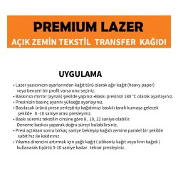 Lazer Premium Açık Zemin Tekstil Transfer Kağıdı A4 (1 adet ) - 2