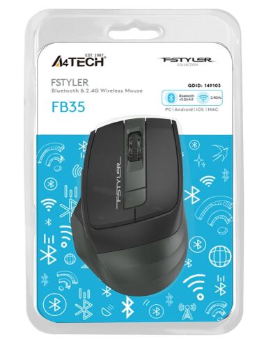 A4 Tech Fb35 Yeşil Bluetooth+2.4G Nano Kablosuz Optik 2000 Dpi Mouse - A4TECH (1)