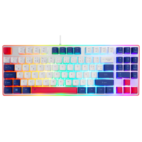 ACER eMachines, EAK216, Beyaz, USB Kablolu, Rainbow Backlight, Membran Renkli Tuşlar, Türkçe Q, 90 Tuşlu, Gaming Klavye - Acer