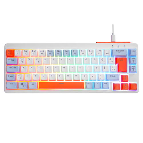 ACER eMachines, EAK810, Beyaz, USB Kablolu, Rainbow Backlight, Membran Renkli Tuşlar, Türkçe Q, 68 Tuşlu, Gaming Klavye - Acer