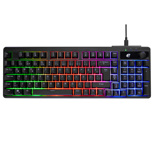 ACER eMachines, EAK860, Siyah, USB Kablolu, Rainbow Backlight, Membran Tuşlar, Türkçe Q, 100 Tuşlu, Gaming Klavye - Acer