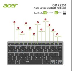 Acer OKR220 Siyah MultiDevice Dual Mode 2.4GHZ Bluetooth Klavye (Smart Tv)(Android) - 2