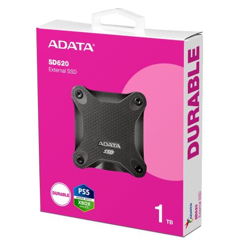 Adata 1Tb SD620 Siyah Taşınabilir Usb 3.2 Gen2 Ssd Harici Disk - ADATA