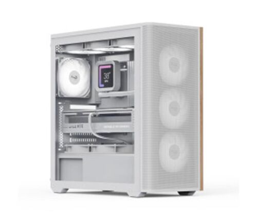 Aerocool AE D501A WH 4x12cm Fanlı Ahşap Ön Panel Tempered Cam Yan ve Mesh Ön Panel, USB Type-C,ATX - AEROCOOLL (1)