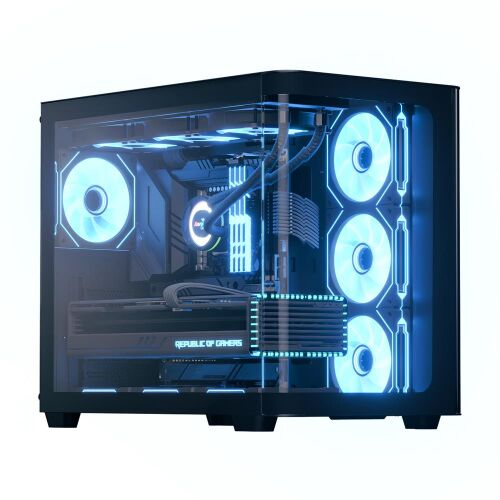 Aerocool AE P500C BK 4x12cm Mirror A-RGB Fanlı, Panoramik Tempered Panel, ATX - AEROCOOLL (1)