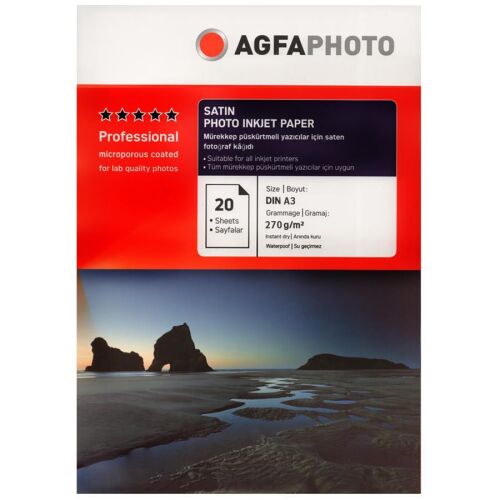 Agfa Photo Satin,Mat A3 270Gr/m² Fotoğraf Kağıdı 20 Yaprak - AGFA PHOTO