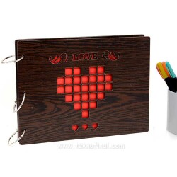 Ahşap Dikdörtgen Kendin Yap Fotoğraf Albümü - 3