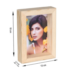 Ahşap Fotoğraf Çerçevesi 10x15 cm - Doğal Çam - 1