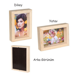 Ahşap Fotoğraf Çerçevesi 10x15 cm - Doğal Çam - 2