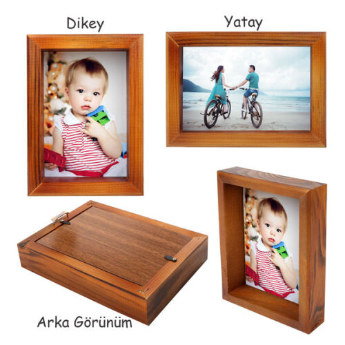 Ahşap Fotoğraf Çerçevesi 10x15 cm - Kahverengi - OFİSOMİ-S (1)