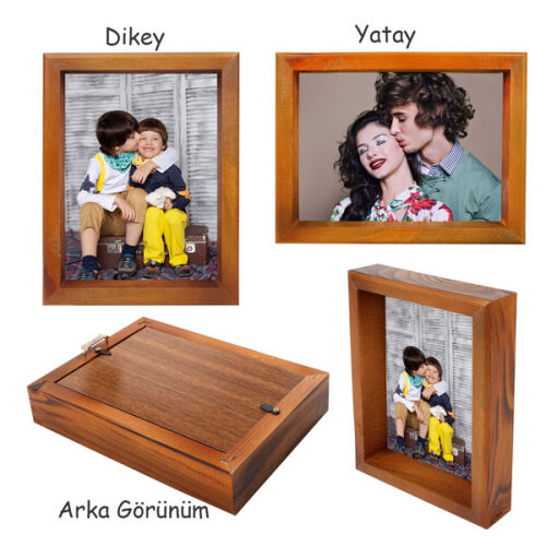 Ahşap Fotoğraf Çerçevesi 15x20 cm - Kahverengi - OFİSOMİ-S (1)