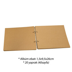 Ahşap Klaket Fotoğraf Albümü - 19,5x26cm - 4