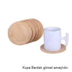 Ahşap Kupa ve Fincan Altlığı - 6'lı paket - 10