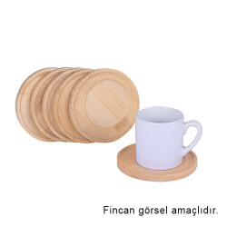 Ahşap Kupa ve Fincan Altlığı - 6'lı paket - 8