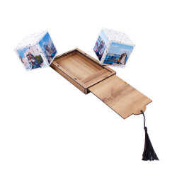 Ahşap Kutulu Patlayan Sürpriz Küpler - Ceviz - 4