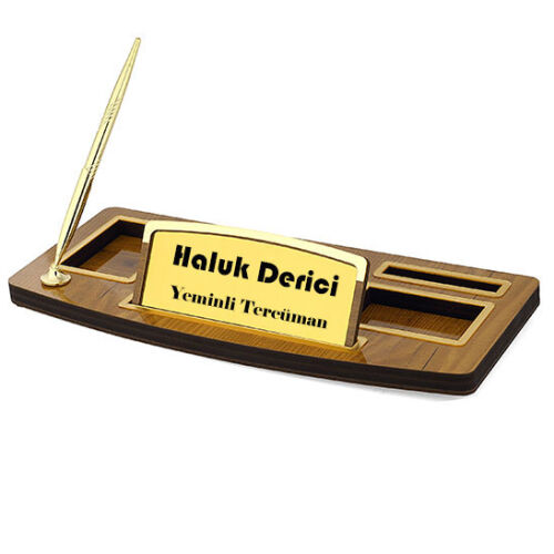 Ahşap Masa İsimliği - Tek Kalemli - 4