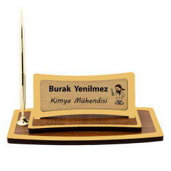 Ahşap Masa İsimliği - Tek Kalemli - 3