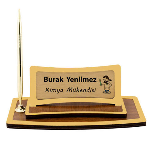 Ahşap Masa İsimliği - Tek Kalemli - 3