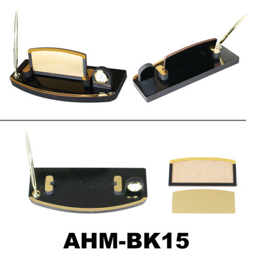 Ahşap Masa İsimliği - Tek Kalemli Geçme Saatli - OFİSOMİ-S (1)