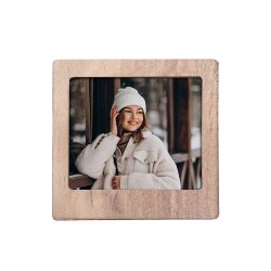 Ahşap Polaroid Mini Fotoğraf Çerçevesi - 9x9cm - 16