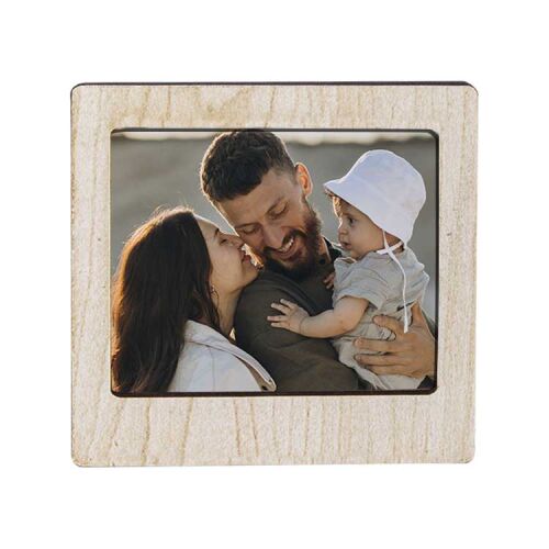 Ahşap Polaroid Mini Fotoğraf Çerçevesi - 9x9cm - 10