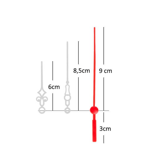 Akrep Yelkovan Saniye - Siyah, Beyaz, Metal - 16
