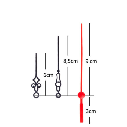 Akrep Yelkovan Saniye - Siyah, Beyaz, Metal - 17