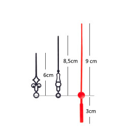 Akrep Yelkovan Saniye - Siyah, Beyaz, Metal - 7